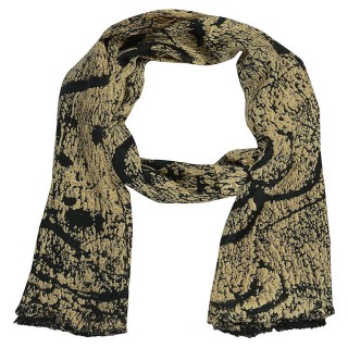 Premium Satin Printed  Stole- Black